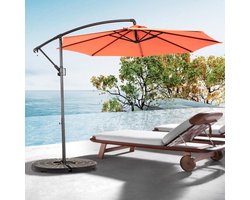 14,8 ft dubbelzijdige buitenparasol rechthoekig groot met zwengel（ Er worden geen voetstukken meegeleverd）