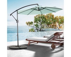 14,8 ft dubbelzijdige buitenparasol rechthoekig groot met zwengel（ Er worden geen voetstukken meegeleverd）