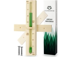 15-minuten Oudersauna Zandloper van Dennenhout met Hittebestendig Glas - Donkergroen - 2 Schroeven - Hoogwaardige Accessoires sauna hourglass