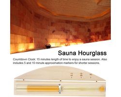 15 Minuten Wandmontage Roterende Zand Sauna Timer - Houten Zandloper Countdown Timer - Geel Zand Glas Zandloper voor Thuis en Kantoor - Sauna Kamer Gym. sauna hourglass