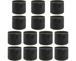 15 Pcs 20L Fleece Fabric Plant Bag, Black Fabric Pots, Plant Bag with Handle, Plant Bag for Plants Growth Bags for - ShopVlot