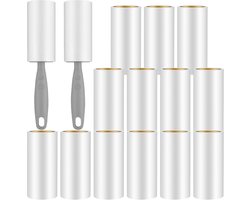 15 Rollen Pluisroller met 2 Handgrepen - Extra Kleverige Lintroller voor Dierenhaar, Kleding en Meubels