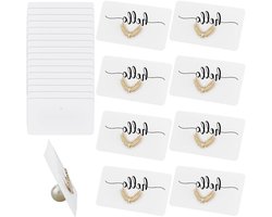 15 Set Decoratieve Blad Tak Parels Plaatskaarthouders, Gouden Metalen Naamlabels voor Bruiloft Tafelsetting en Buffet Food Labels