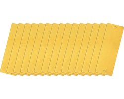 15 stuks blanco kaarten van aluminium, 45 x 15 x 0,3 mm, lege gravure, rechthoekig, met 2 gaten, voor identificatieplaatje van machines, doe-het-zelf label, goudkleurig