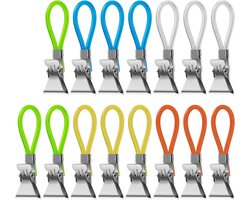 15 Stuks Keuken Handdoek Klemmen - Metalen Hangende Clips voor Handdoeken, Multicolor Klemmen voor Keuken en Badkamer, Ideaal voor Organisatie en Opberging