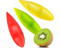 15 Stuks Kunststof Kiwi-lepels voor Kiwi, Grapefruit en Passievrucht - Set van 15 lepels in 3 kleuren - Praktische Fruitlepel en Keukenaccessoires Met deze kiwilepel maakt u het eten van kiwi, grapefruit en passievruchten gemakkelijk en leuk.
