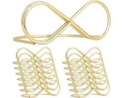 15 Stuks Tafelhangers voor Menu's en Tafelnummer, Gouden Kaarthouders voor Bruiloften en Verjaardagen, Ideaal voor Feestelijke Gelegenheden