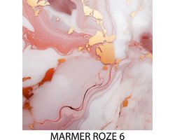 15 stuks tegelstickers marmerlook roze/goud 15x15cm - badkamermuur - achterwand keuken - zelfklevend - backsplash - plakfolie