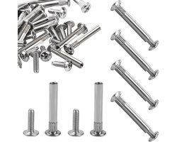 150-delige Meubelverbinders Set - M4 31-40mm Vernikkeld - Inclusief Hulsschroeven - Voor Meubels en Kasten van Hout
