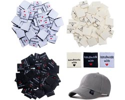 150 handgemaakte stoffen labels voor kleding - Gepersonaliseerde textiellabels om op te naaien