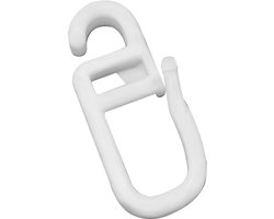 150 stuks overcliphaken - 6 mm oogje - gordijnhaken - gordijnaccessoires - transparante vouwhaken - voor rails - gordijnroedes - gordijnroedes (wit)
