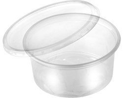150 stuks plastic transparante kleine bakjes met losse deksels voor saus, dips, salades en non-food. Voor restaurants, afhaalmaaltijden, catering, kunstwerken, enz. (80CC))