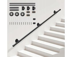 150*3,2cm trapleuning antislipleuning - zwart - horizontale/schuine/verticale installatie - voor trappen badkamer opbergrek