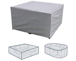 150x150x75 CM - Tuinmeubelbeschermhoes - Tuinmeubelhoes - Beschermhoes Tuinmeubelen - Waterdichte Oxford Meubelhoes - Tuinset Afdekhoes - Terras Balkon Tuin - Zilver