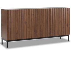 150x40x80cm dressoir, decoratieve kast, 3 deuren, golvend 3D-ontwerp, verstelbare planken, anti-kantelopslag voor woonkamer, eetkamer, kantoor
