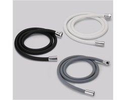 1,5/2 meter siliconen doucheslang, verkrijgbaar in zwart, grijs en wit - flexibele rubberen hogedrukslang, universele G1/2-aansluiting, anti-klitfunctie voor kraan, toilet en badkameraccessoires (wit, 1,5 meter).