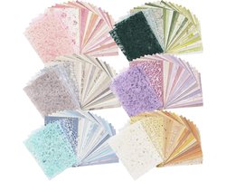 156 Sheets Scrapbook Paper and Mesh Fabric Assorted Set - 6 Pieces Mixed Special Textured Paper for Scrapbooking Kit Junk Journal Supplies Planner Mixed Media Collage Card Making
