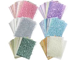 156 Sheets Scrapbook Paper - Textured Papier - Assortiment Set - FineGood Decoratieve Mesh Stof Papier voor Kaarten Maken - Journaling - Scrapbooking Benodigdheden