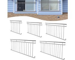 156x90cm Frans balkon Roestvrijstalen balustrade Balkonbalustrade Terrasbalustrade Onderhoudsvriendelijk Vulstaven Staafbalustrade Balkonhekwerk Balkonborstwering Raambeveiliging