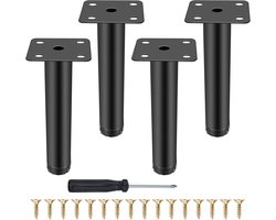 15cm Verstelbare Meubelpoten - 4pcs Metalen Kastpoten - Verstelbare Aluminium Poten - Montagepoten - Vervangingssteunpoot voor Meubels - Sofa - Tafel - Stoel - Bureau