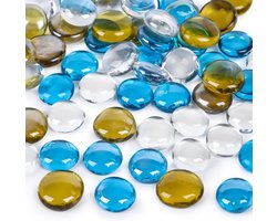 1.5kg glazen stenen, kleurrijk, dreuzelstenen, glazen stenen, decoratieve glazen snuggets kleurrijk, decoratieve stenen voor kinderen, speelstenen, mozaïekstenen om te knutselen, 1,5-2 cm