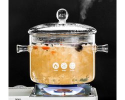 15l transparante glazen kookpot met deksel - hittebestendige soeppan voor groenten en fruitsalade