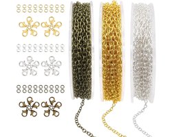 15m Metalen Ovalen Koppeling Ketting Schakels in Goud, Zilver en Brons voor DIY Sieraden, Armbanden en Hangertjes Decoratie
