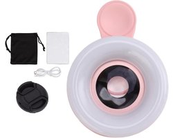 15x Macro Lens met Mini Clip Light - Draagbare Oplaadbare Dimming voor Smartphone Camera, Ideaal voor TikTok, Vloggen, Fotografie en Videoproductie met 2800 tot 6500K Verlichting
