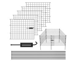 15X Schapenhek Vijveromheining Metalen omheining Omheiningselementen Onderboog Tuinomheining Tuinpoort Omheining Recht Zwart