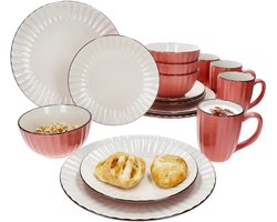 16-delig OSITA ROSE servies voor 4 personen, steengoed - 674470