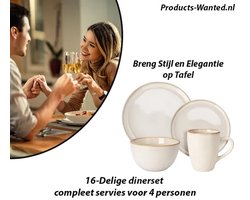 16-Delige Dinerset Compleet Servies voor 4 Personen