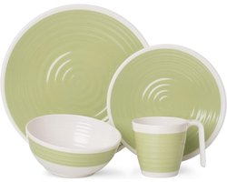 16-Delige Melamine Campingservies Set voor 4 Personen - Lichtgewicht en Stapelbaar