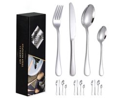 16-delige roestvrijstalen bestekset - serviesset - Bestekset - serviesset 4 persoons - RVS - Zilver