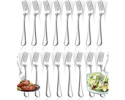 16-delige set dinervorken RVS – Hoogwaardig zilverwerk bestek voor thuis of horeca