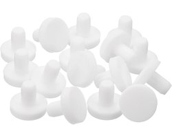 16-delige set witte rubberen stopjes met 5mm gat voor gaten van 4.5-4.8mm, ideaal voor meubels en wanddecoratie