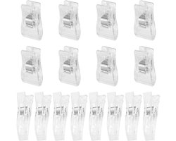 16 Gordijnclips set - perfect voor gordijnen en jaloezieën, multifunctionele kunststof clips