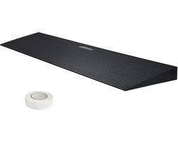 1,6“ Hoge Drempelhelling, 35,4” Brede Helling Van Natuurlijk Rubber voor Rolstoelen En Veegrobots, Antislip Massief Rubber met Dubbelzijdig Plakband voor Deuren, Opritten, Badkamers
