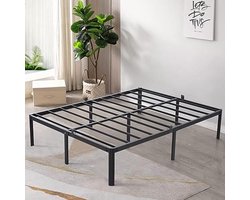 16 Inch Metalen Platform Bedframe met Rond Anti-Botsing Poten – 3500lbs Stevige Matrasfundament, Gemakkelijke Montage – Stil, Anti-Trillingen en Anti-Slip, Geen Boxspring Nodig, Queen