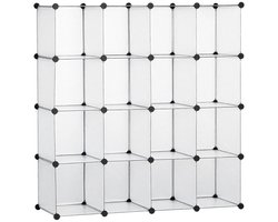 16 opbergboxen, transparant Würfelregal met stalen frame – schrank-organizer en opslag voor kinderkamer of woonkamer, opbergwürfel ideaal als regal of opbergregal voor boeken en speelgoed