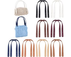 16 Stuks 17.7 Inch PU Leren Handtas Handvaten, Korte Tasriemen in 8 Kleuren met IJzeren Nieten voor DIY Handgemaakte Tassen en Portemonnees