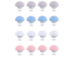 16 stuks - Dekbedclips - Blauw, Roze, Wit en Grijs - dekbedovertrekclips - quiltbevestigingsclips - dekbed pinnen met knoop - voor quilts, Deken, Laken, Bedrok, Kussen en Gordijn