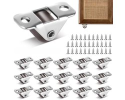 16 Stuks Kleine Rubberen Meubelwielen met Schroeven en Schroevendraaier