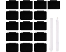 16 Stuks Mand Labels met Clip en Krijtstiften voor Opbergdozen - Ideaal voor Organisatie en Labeling van Opslag Boxen