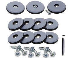16 Stuks Teflon Meubelglijders voor Vloerbescherming - Ø 19 mm, 5 mm Dik, Inclusief Schroeven