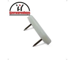 16 STUKS - Witte Rechthoekige Glijnagel 39x16mm – Kunststof Meubelglijder / Stoelpootdop / Meubelbeschermer met HD-PE Glijvlak – Voor Stoelen, Tafels en Meubels op Tapijt en Harde Vloeren