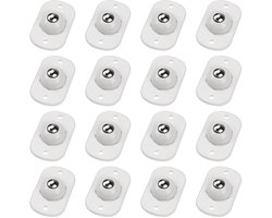 16 stuks - Zwenkwiel - Meubelwielen - Zwenkwielen - Wieltjes - universeel wiel - Mini Wielen - 360° draaibare - voor prullenbak, opbergdoos, klein meubilair - wit en zilver - ABS en RVS - 4.5*2.8*1.4 cm