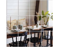 16 wandspiegeltegels - 35 x 28 cm - zelfklevende spiegel - volledige lengte - veelzijdige decoratie - badkamer - slaapkamer - woonkamer - thuisgym