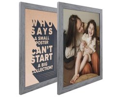 16 x 20 posterlijst - grijze distressed grain fotolijsten voor wanddecoratie (2 stuks)