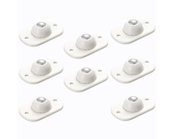 16 zelfklevende mini-kunststof bolwielen, geschikt voor meubels, 360 graden draaibaar, ideaal voor het opbergen van kleine meubels