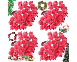 160pcs Kunstmatige Rode Bevroren Bessen - Kerst Bessen voor Thuis - Bruiloft - Feest - Verjaardag - Ambachtelijke Decoratie - Kerstguirlande - Cadeau Decoratie